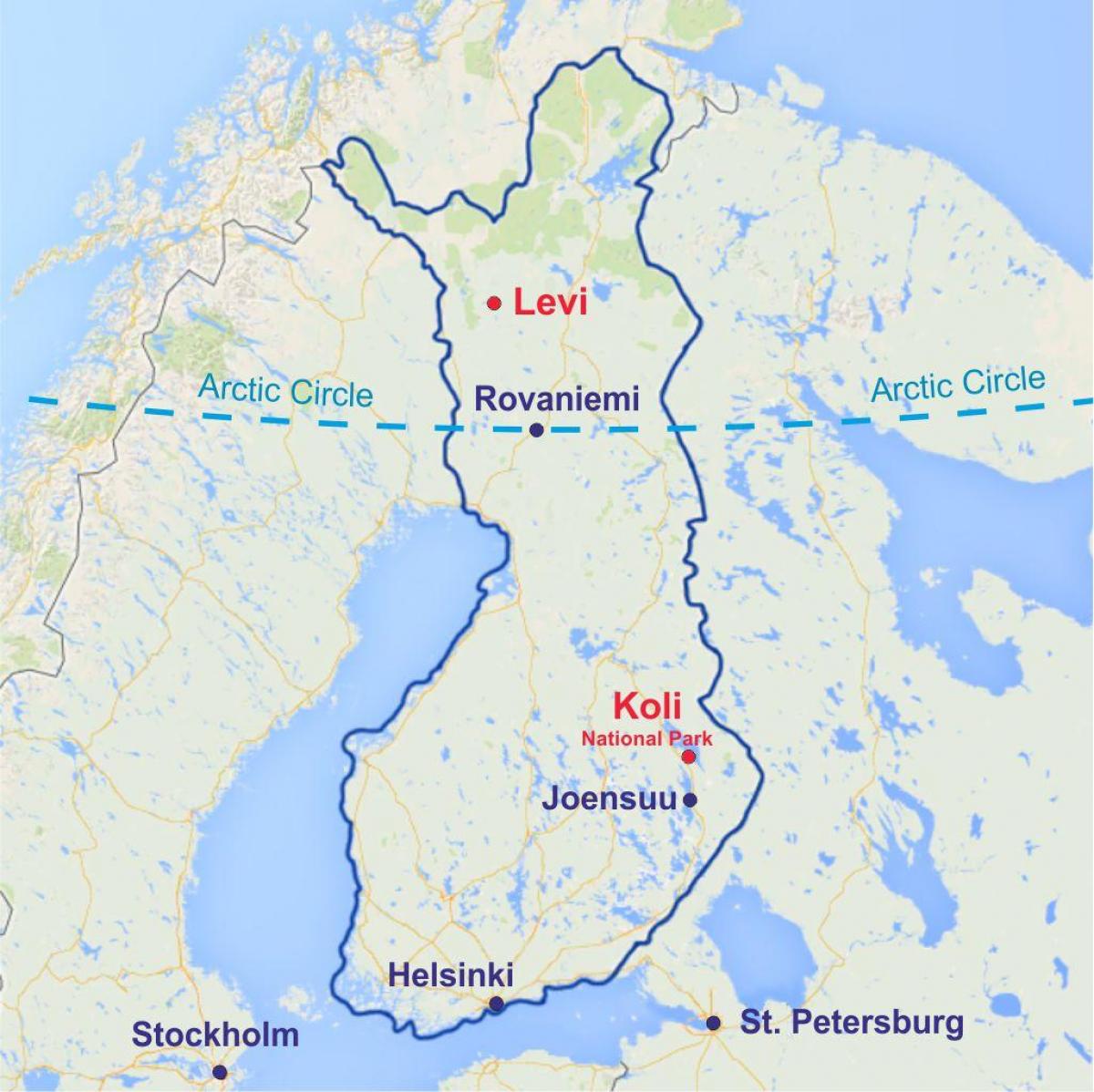 Фінляндыя Леві карта