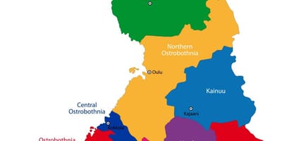 Фінляндыя правінцыях карце