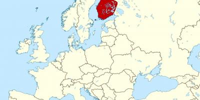 Карта свету, якая паказвае Фінляндыі